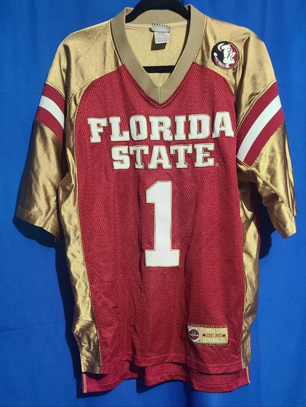 Vintage Florida State Football Jersey #1 in Garnet & Gold Size Medium